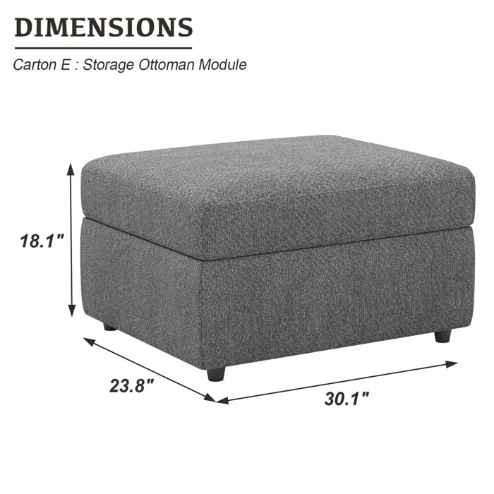Storage Ottoman Module For Sofa Set As A Seat And Low Table